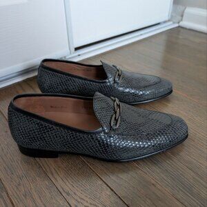 Mezlan 21445 Men's Shoes Snake-Print Leather Slip-On Loafer - Size 9,5